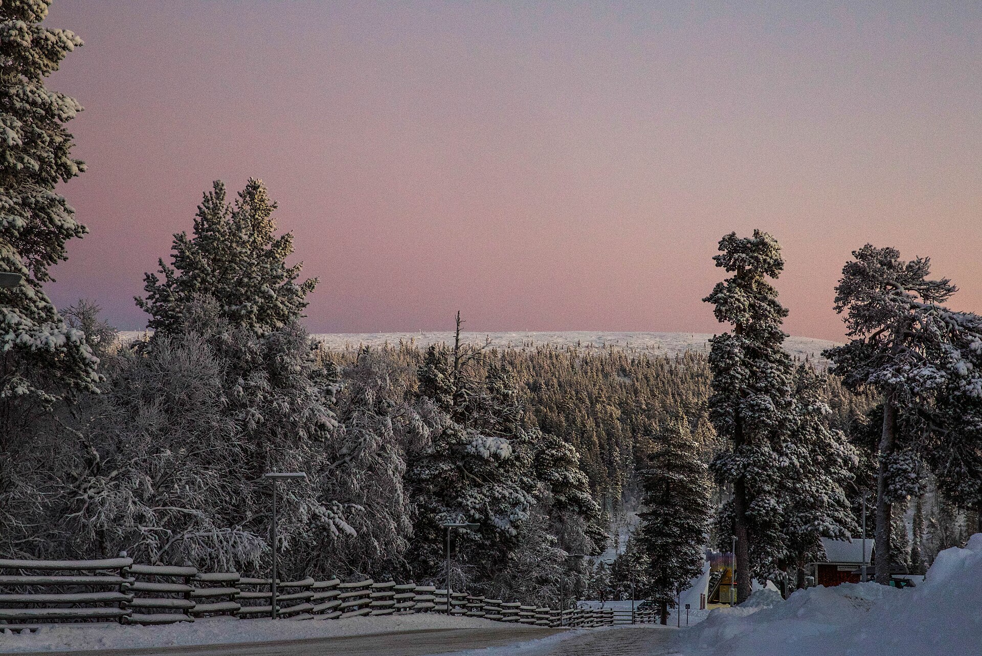 Finlandiya Lapland'da kuzey ışıkları (aurora borealis)